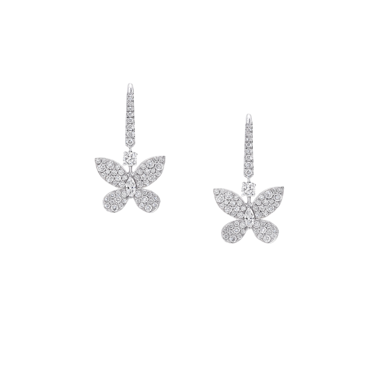 Серьги Graff Pave Butterfly Mini Diamond Drop Earrings