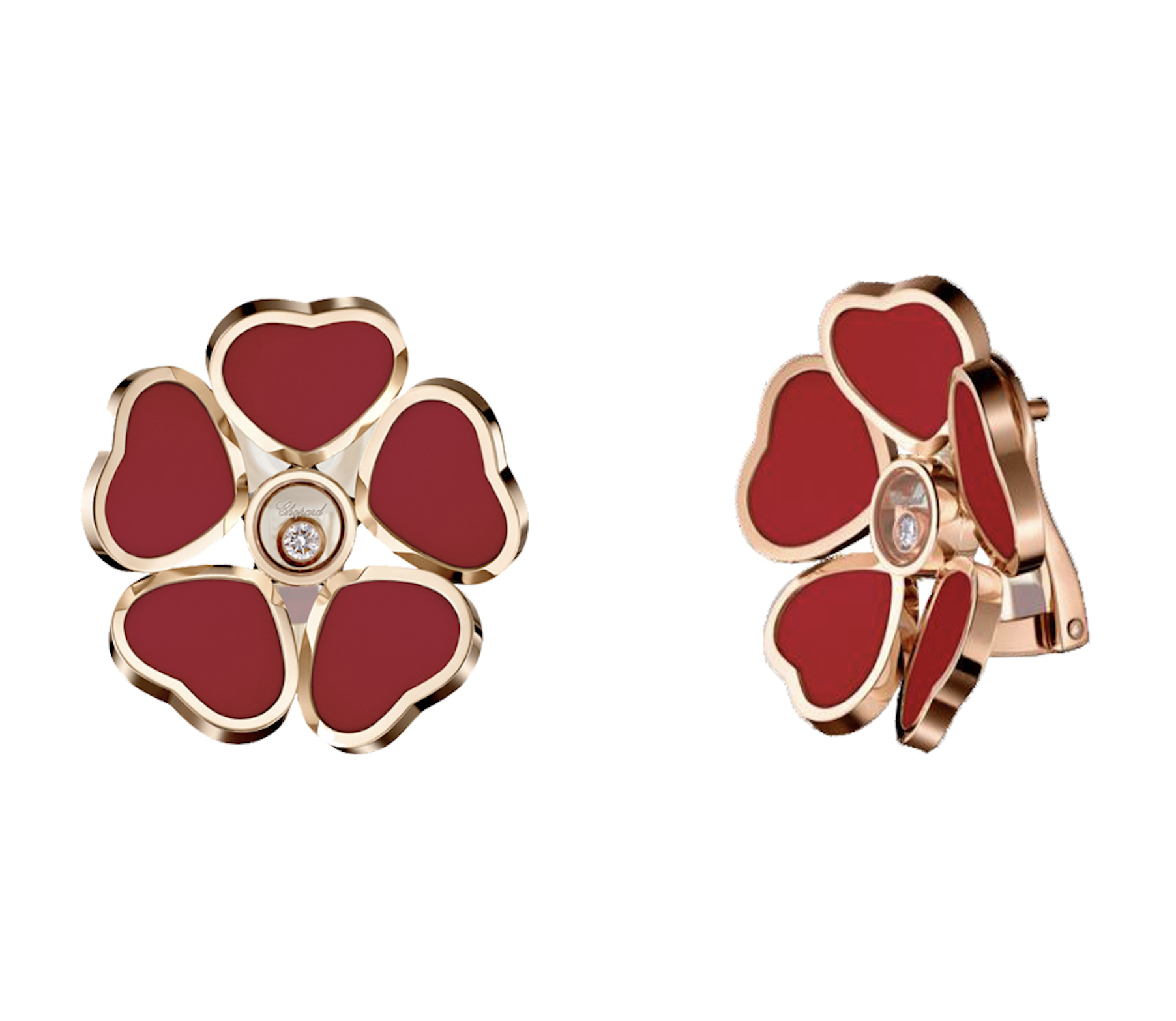 Серьги Chopard Happy Diamonds Happy Hearts Flowers
